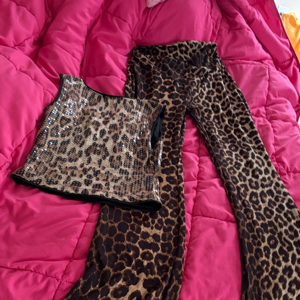Leopard Print Sequin Top and Pants (NOT A SET, just sold tg❤️)  SHIPPING FREE